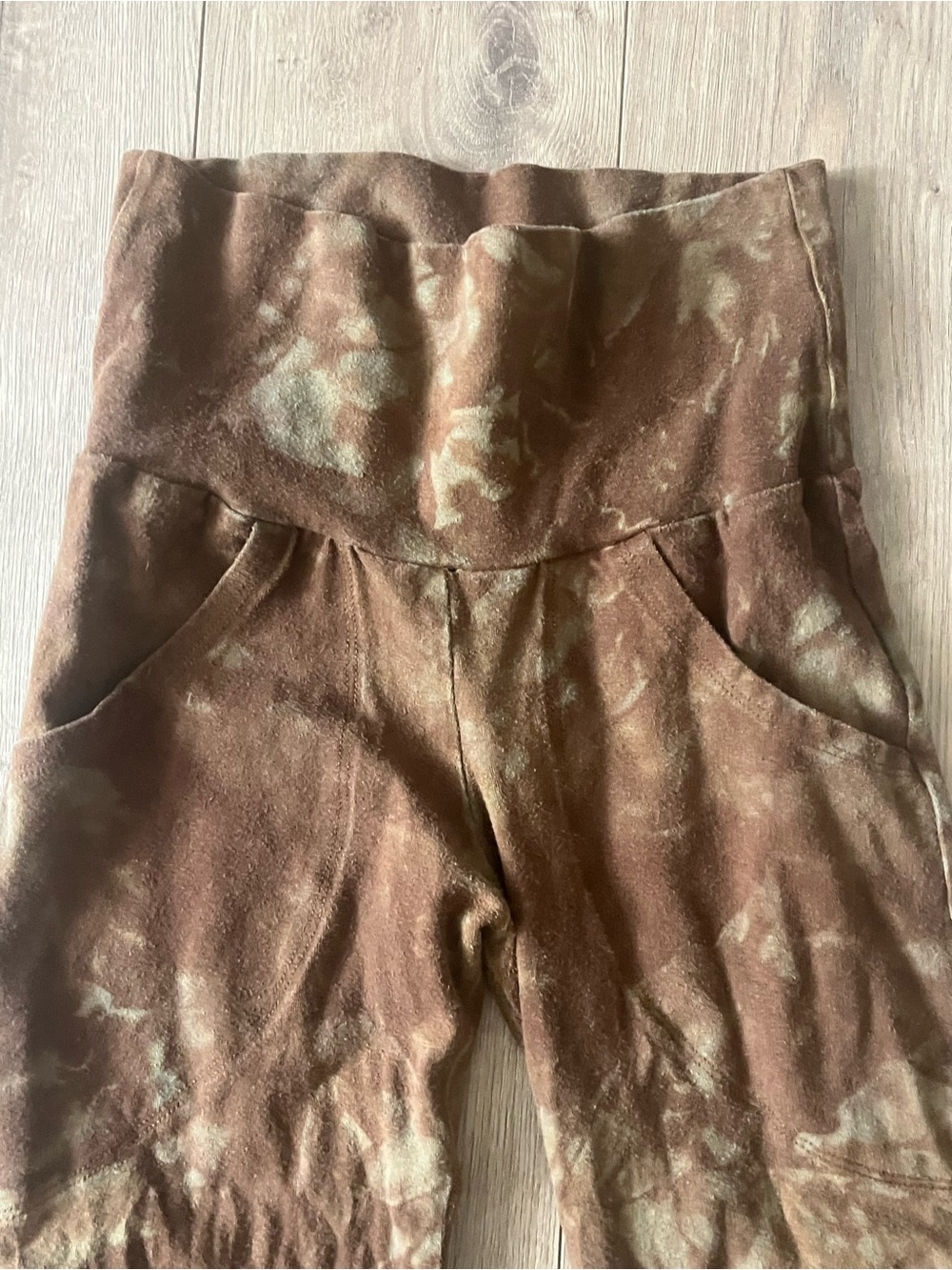 Calico Alchemy Organics hemp brown flare pants coffee marbled s small - Picture 3 of 5